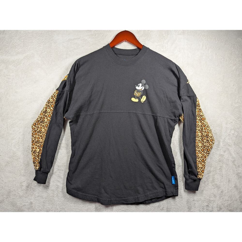 Disneyland Resort Mickey Mouse Black Spirit Jersey Cheetah Leopard Print Size XS
